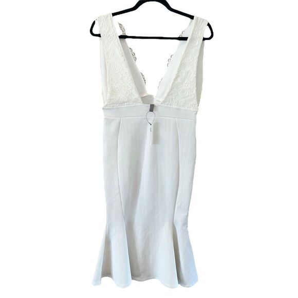 ASOS Plunge V Neck Lace Flounce Midi Dress  NWT - Picture 8 of 14